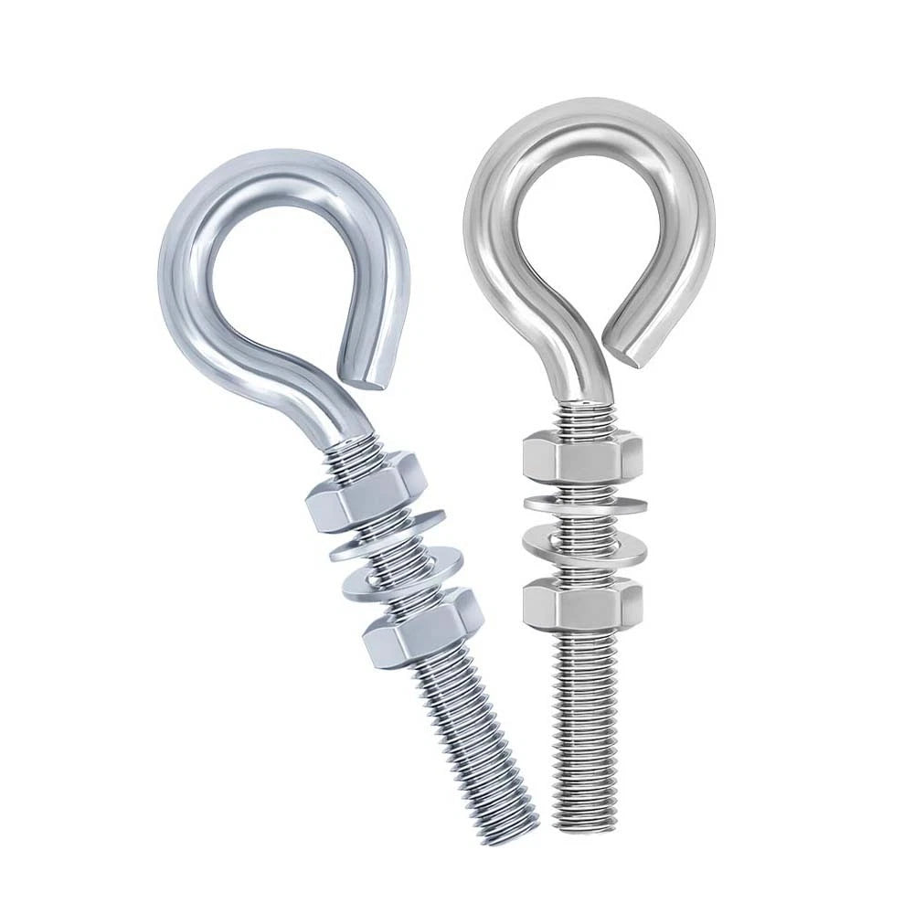 Galvanised Stainless Eye Screws Hooks Eye Bolts Closed Screws Threaded Rings Set