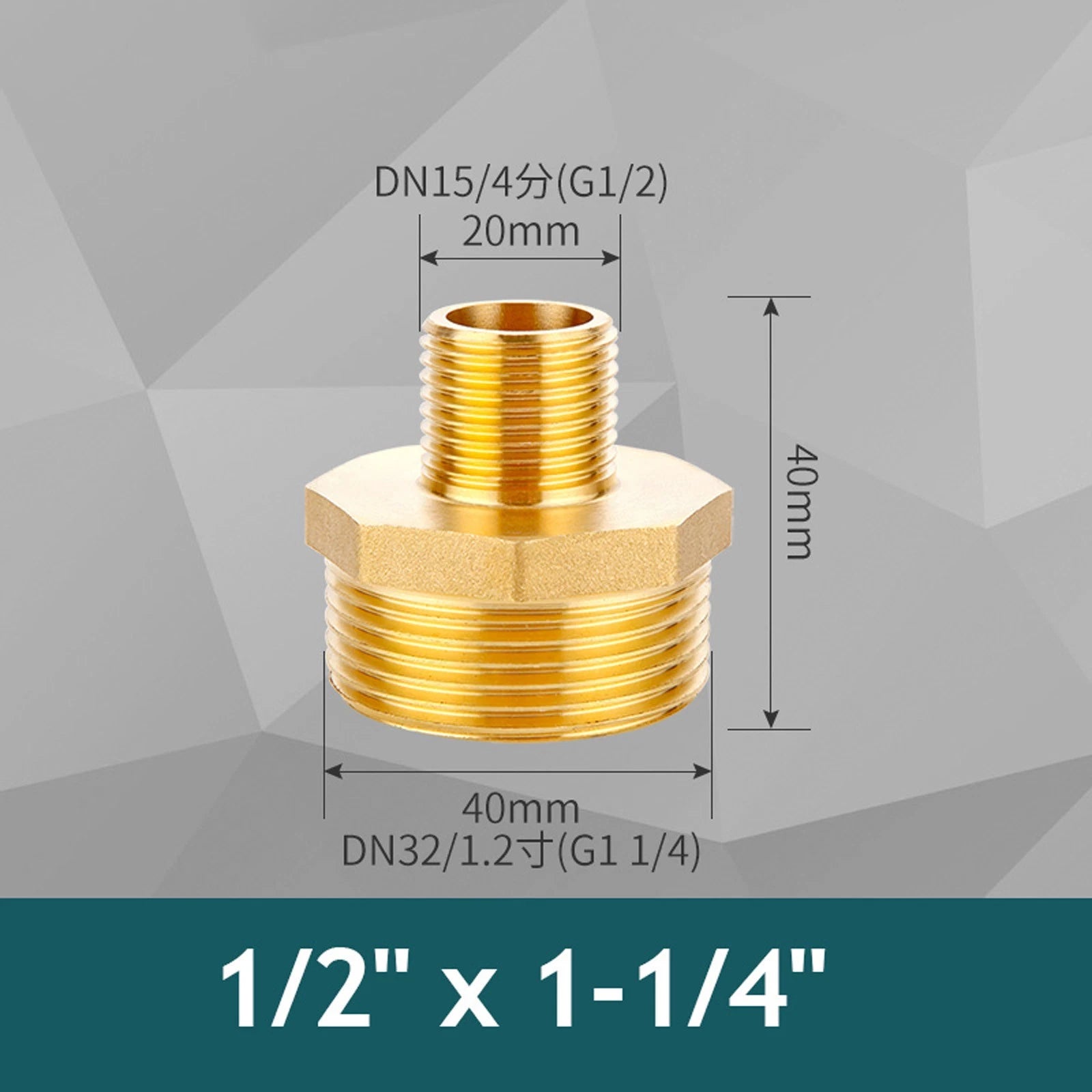 Brass BSP Male Hex Nipple Pipe Fitting — Equal & Reducing Threaded Connector