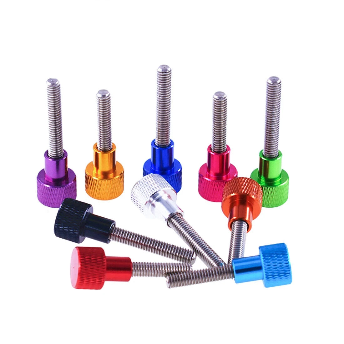 M6 Knurled Thumb Screws Aluminium + Stainless Steel Hand Tighten Grip Knob Bolts