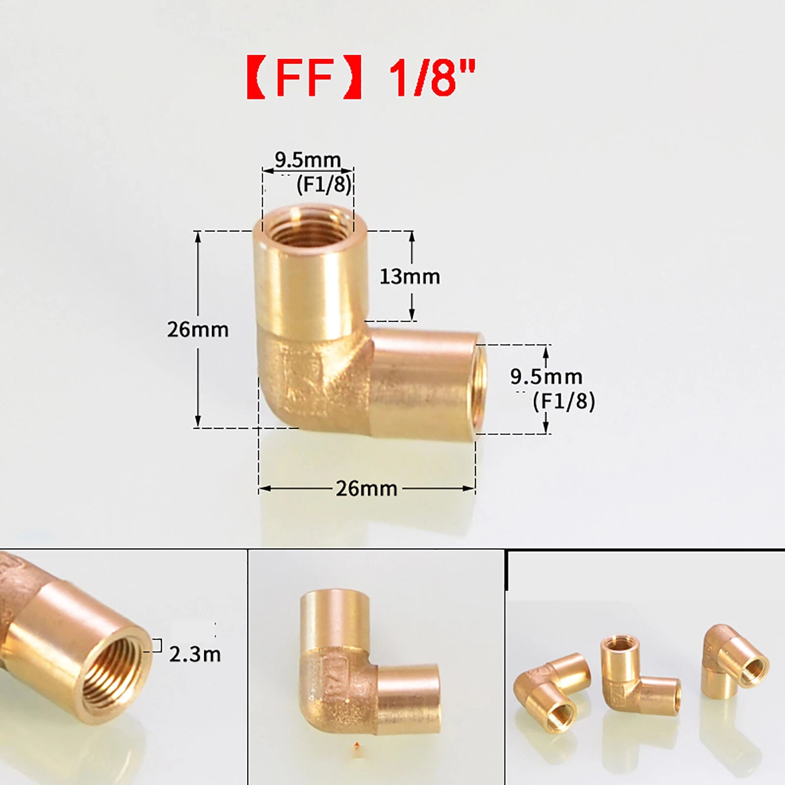 Brass 90° Elbow BSP Threaded Pipe Fitting — Equal & Reducer, 1/8" to 1/2"