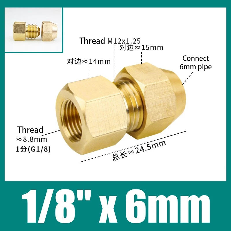 Brass Compression Straight Coupling Connector – Flared Fittings for Copper Pipe