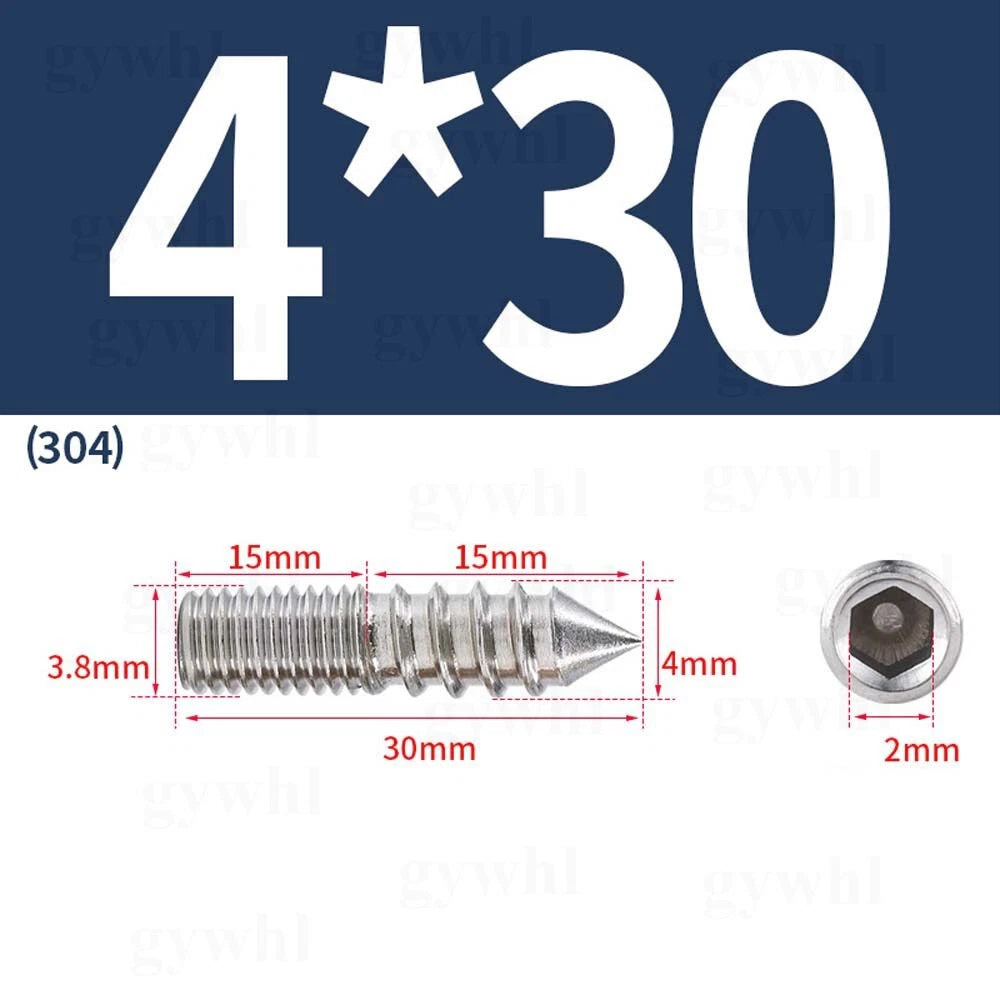 Wood To Metal Dowels Double Ended Threaded Furniture Screws M3 M4 M5 M6 8 10 M12