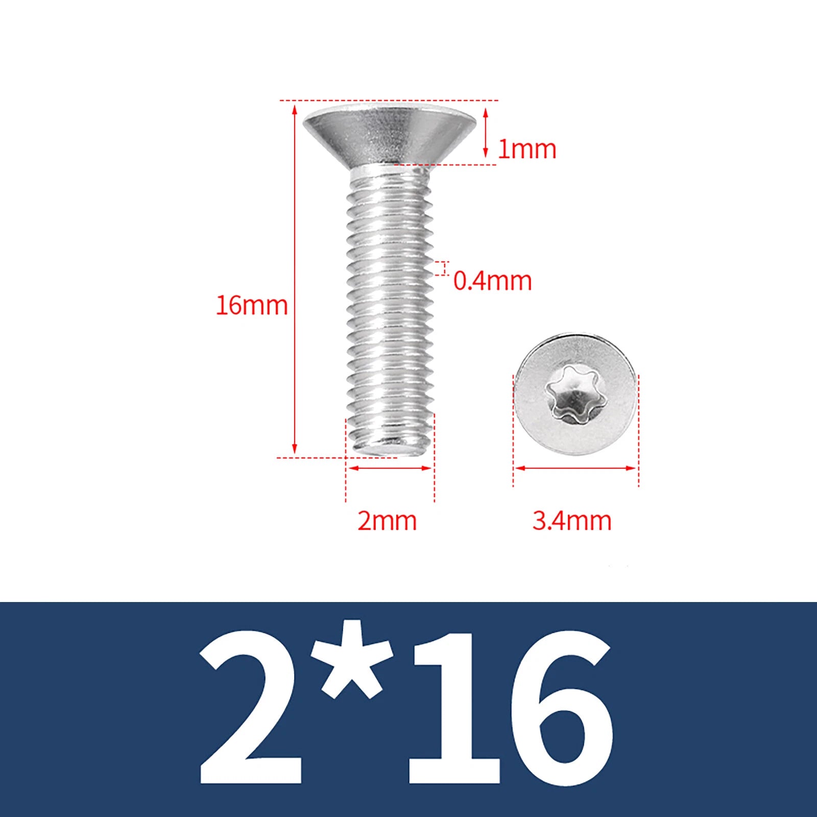M2- M12 Torx Countersunk Machine Screws Six Lobe Bolts A2 Stainless Steel