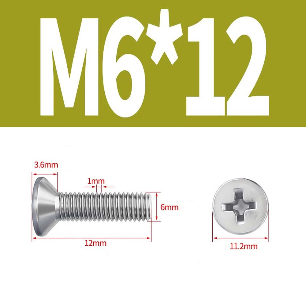 M2–M8 A4 Stainless Steel Phillips Countersunk Screws – Marine Grade, DIN 965, Fully Threaded (3–100mm)