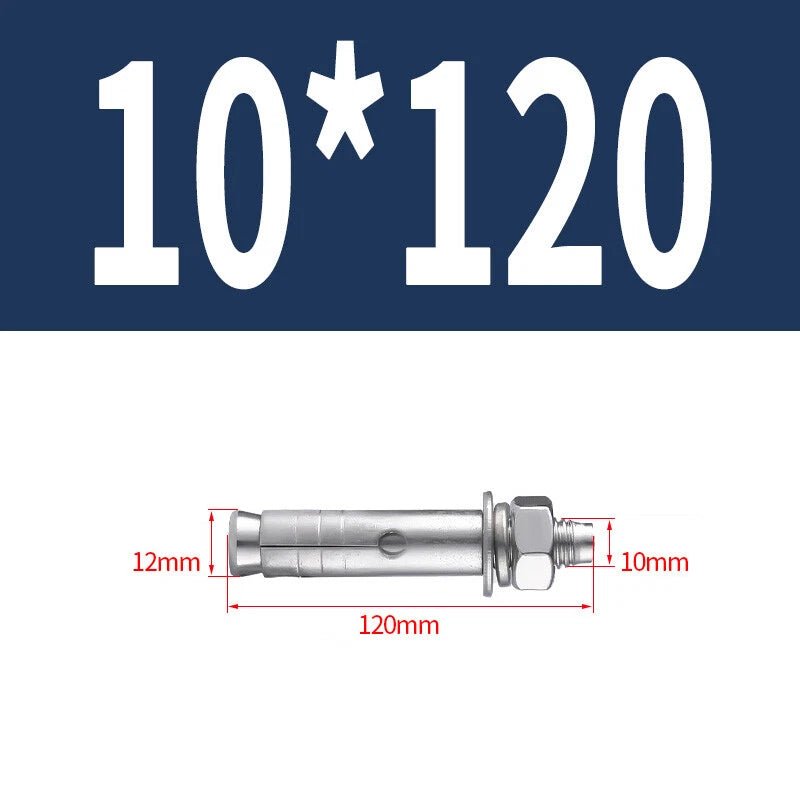 Hex Nut Expansion Sleeve Anchor Bolts — M6 to M20, Galvanized & Stainless Steel - HomeDIYer