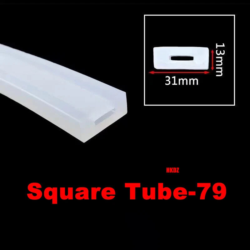 Square Silicone Rubber Hollow Tube Pipe Protector Seal Strips Width 2.5mm~108mm