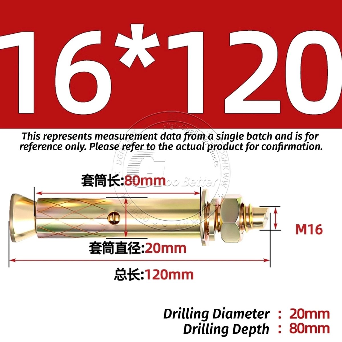 Concrete Expansion Anchor Bolts M6–M20, Extra Long Masonry Wall Screws – Iron Blue White Zinc / Iron - colour Zinc - HomeDIYer