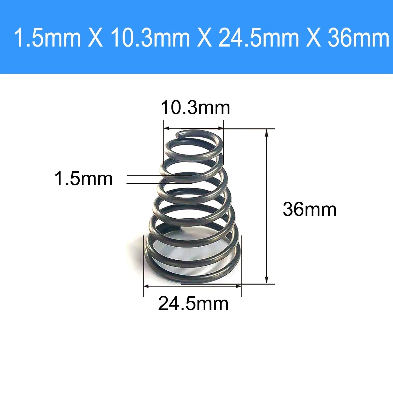 Conical Compression Spring Tapered Spring Steel Wire 0.2-3mm Heavy Duty Cone DIY