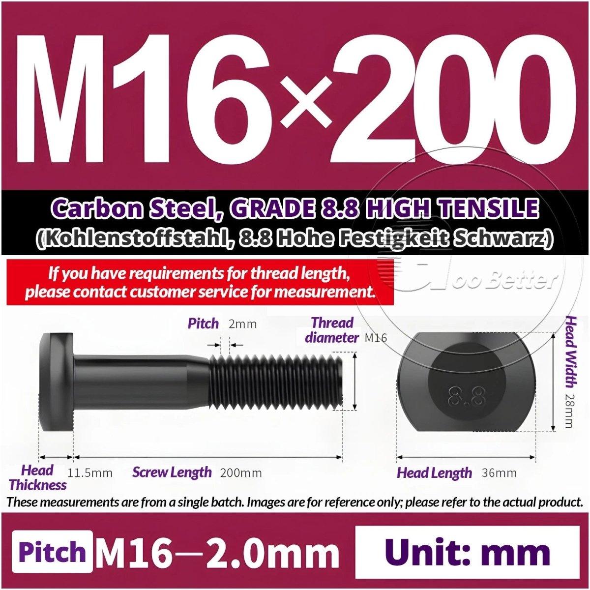 T - Slot Bolts M6 to M20 | Grade 8.8 High Tensile | T - Track Bolts 16mm–500mm - HomeDIYer