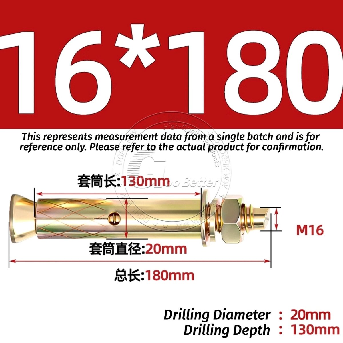 Concrete Expansion Anchor Bolts M6–M20, Extra Long Masonry Wall Screws – Iron Blue White Zinc / Iron - colour Zinc - HomeDIYer