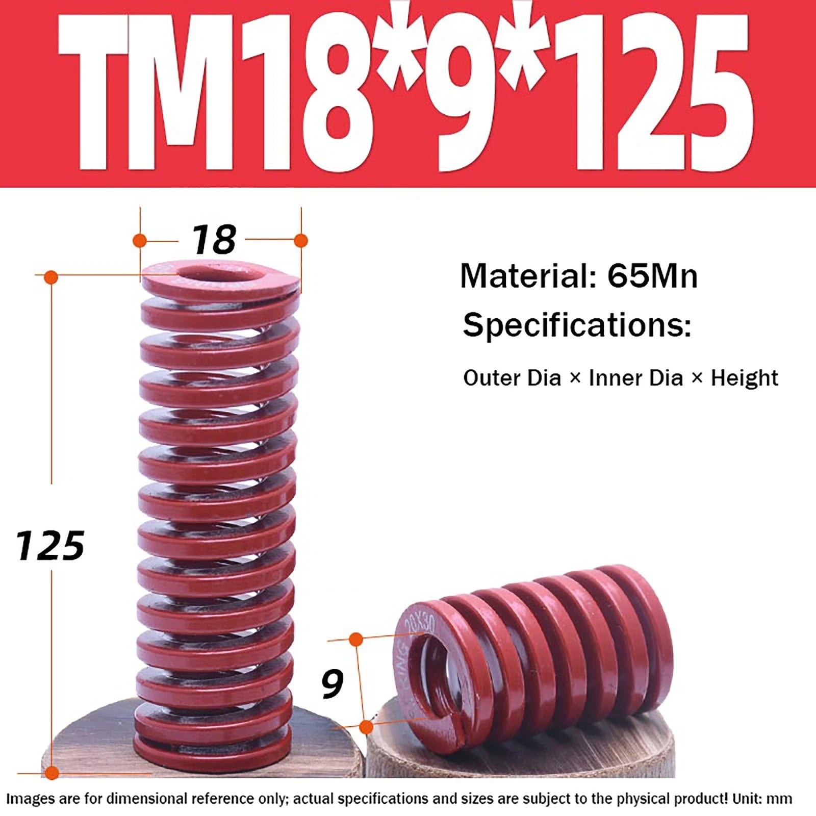 Heavy Load Duty Compression Die Spring, 8mm-50mm Diameter & Up To 400mm Long JIS