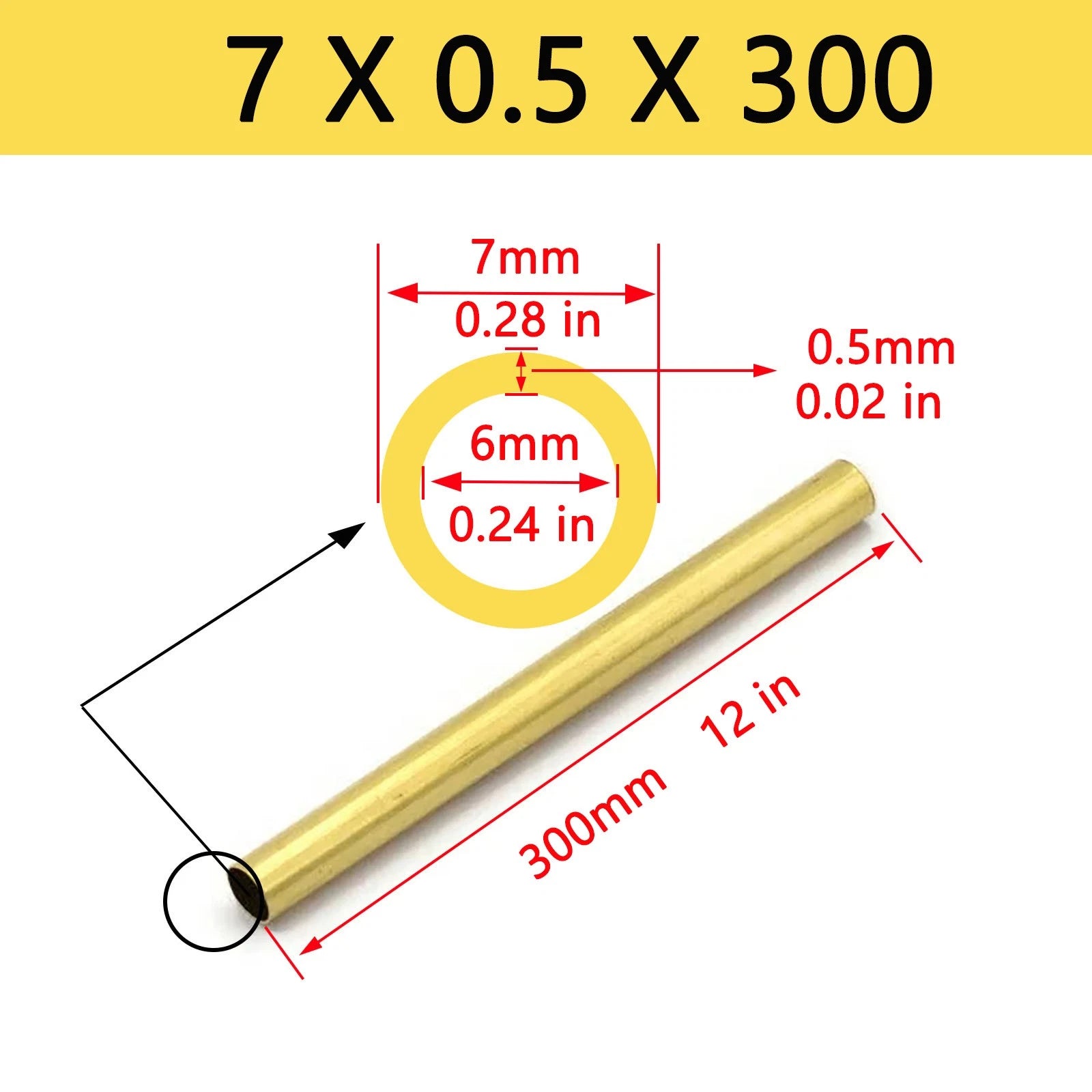 Brass Tubes ROUND PIPE Cu 62% OD 2mm 3mm 4mm 5mm 6mm To 25mm Length 300mm 0.3m