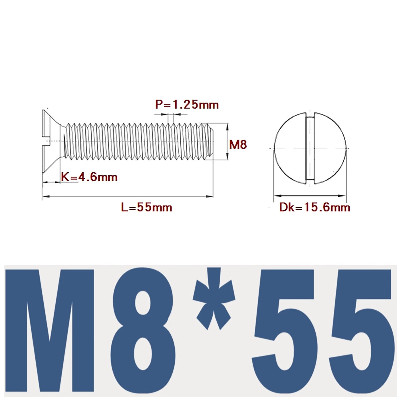Countersunk Slotted Machine Screws M2–M8 | A2 Stainless Steel DIN 963