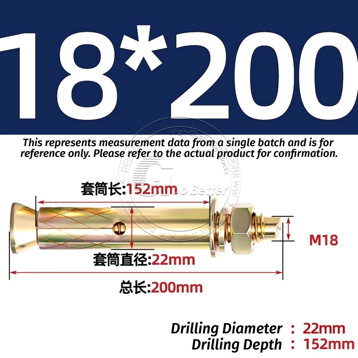 Concrete Expansion Anchor Bolts M6–M20, Extra Long Masonry Wall Screws – Iron Blue White Zinc / Iron - colour Zinc - HomeDIYer