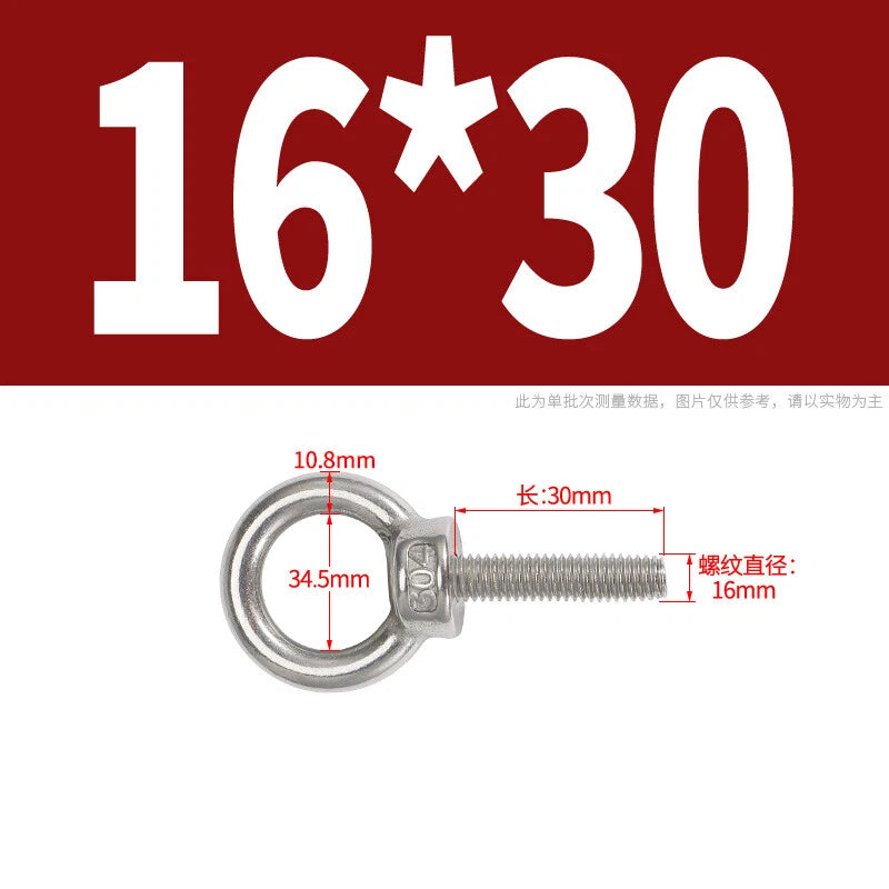 Lifting Eye Bolts A2 304 Stainless Steel M4 M5 M6 M8 M10 M12 M14 M16 M18 M20 M24