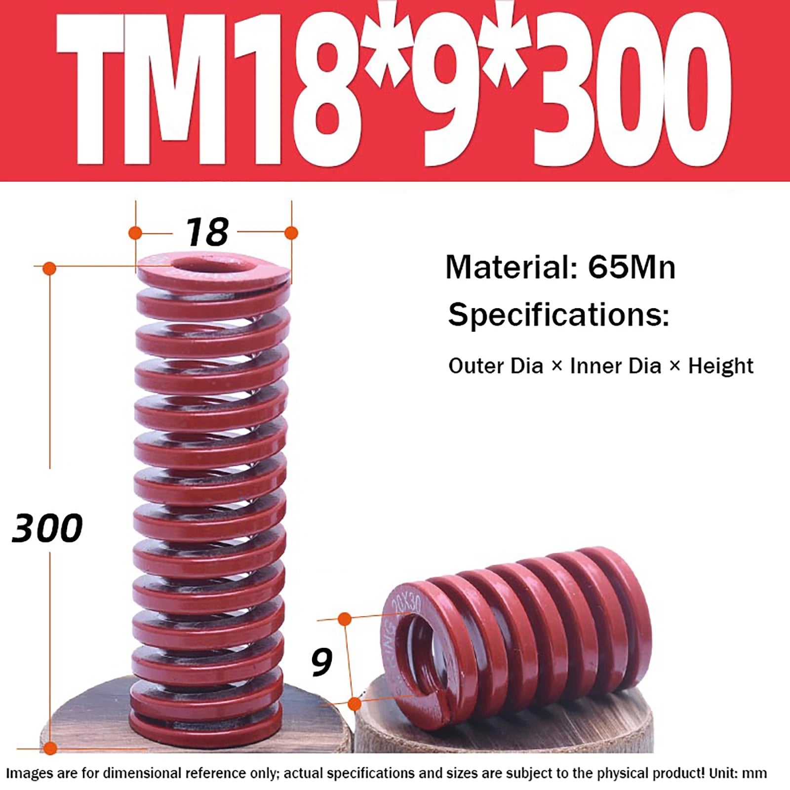 Heavy Load Duty Compression Die Spring, 8mm-50mm Diameter & Up To 400mm Long JIS