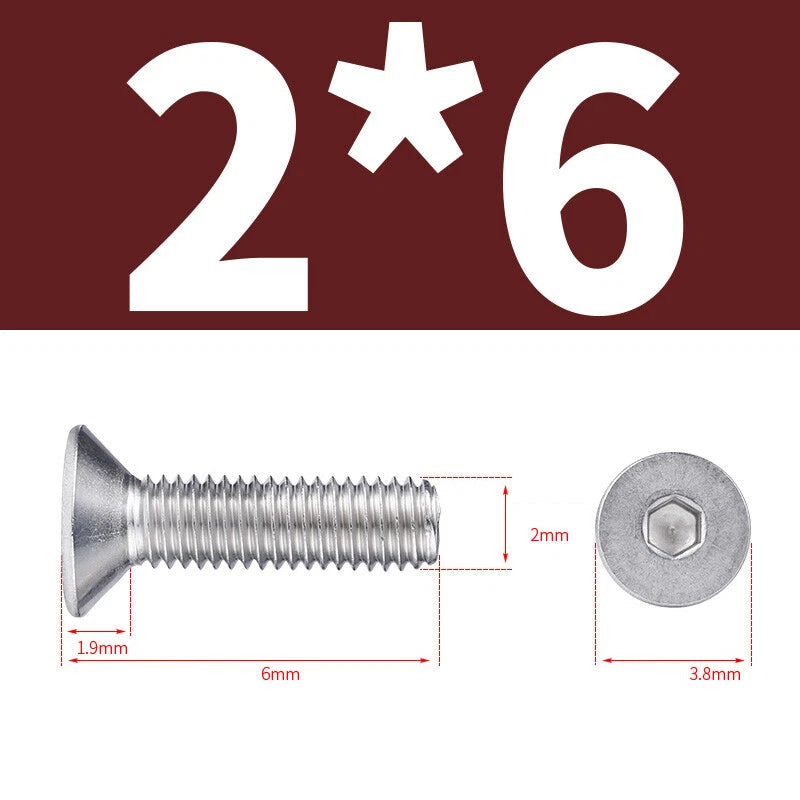 Allen Countersunk Head Screws V4A Steel Hexagon Socket Flat Head Machine Screw