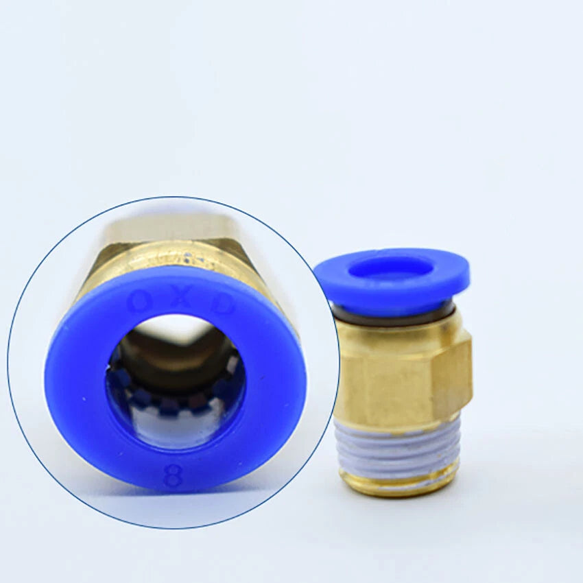 Male Stud Push-to-Connect Brass Fitting | BSPT & Metric Thread | 4mm–12mm Tube OD
