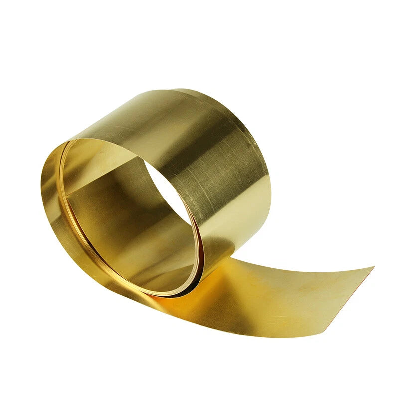 10-300x1000mm Brass Sheet Plate Cu Metal Foil Panel Strip Roll Thick 0.01mm-1mm