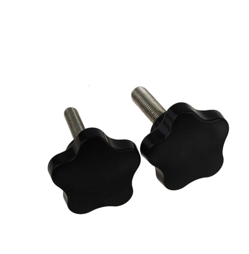 Plastic Black Thumb Screw M5 M6 Male Thread Pentagram Star Knob Grip Hand Screws