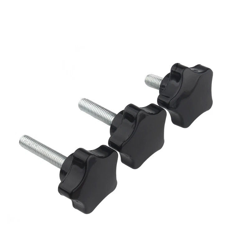 M5 M6 M8 M10 Black Plastic Pentagram Star Thumb Screws Hand Knob Bolts 15-60 mm