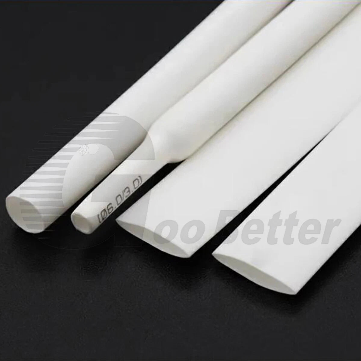 White Heat Shrink Tubing — 2:1 / 3:1 / 4:1 Ratio, Φ0.6mm–80mm, Wire & Cable Sleeving