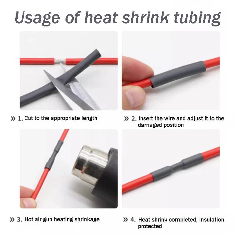 2:1 Heat Shrink Tubing – Electrical Wire Insulation Sleeve, Multi - Color & Multi - Size - HomeDIYer