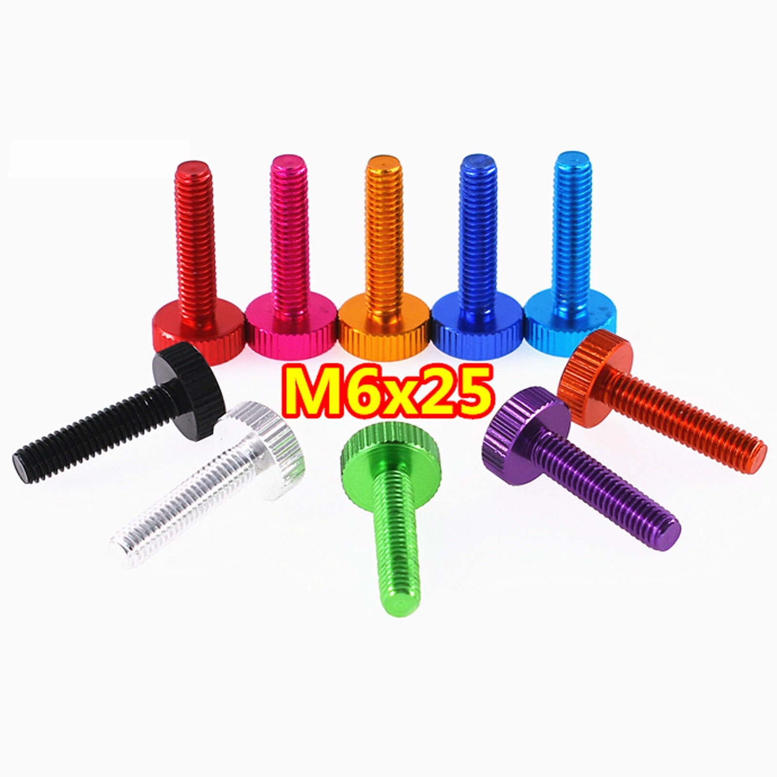 M5 M6 Knurled Thumb Screws Aluminum Alloy Multicolour Round Hand Grip Knob Bolts