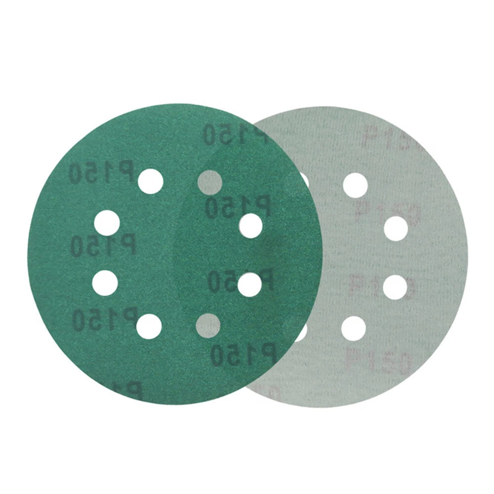 125mm Wet and Dry Sanding Disc 5'' Hook Loop 8 Hole Sandpaper Pad Orbital Sander