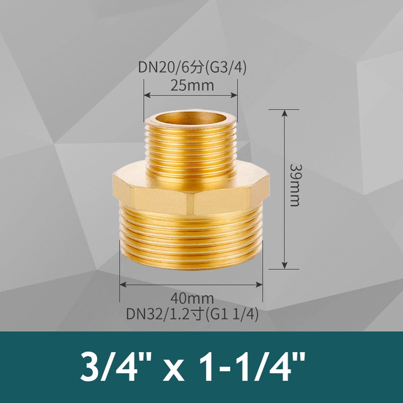 Brass BSP Male Hex Nipple Pipe Fitting — Equal & Reducing Threaded Connector