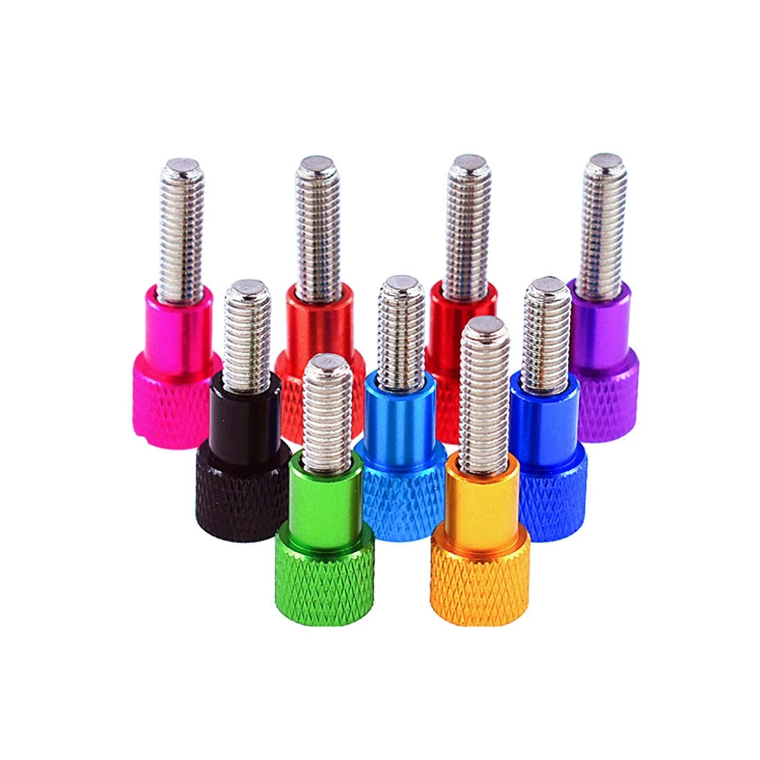 M6 Knurled Thumb Screws Aluminium + Stainless Steel Hand Tighten Grip Knob Bolts