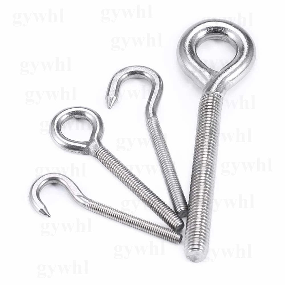 Heavy Duty Stainless Threaded Eye Hook Bolt Ring Bolts for Garden Fence Projects