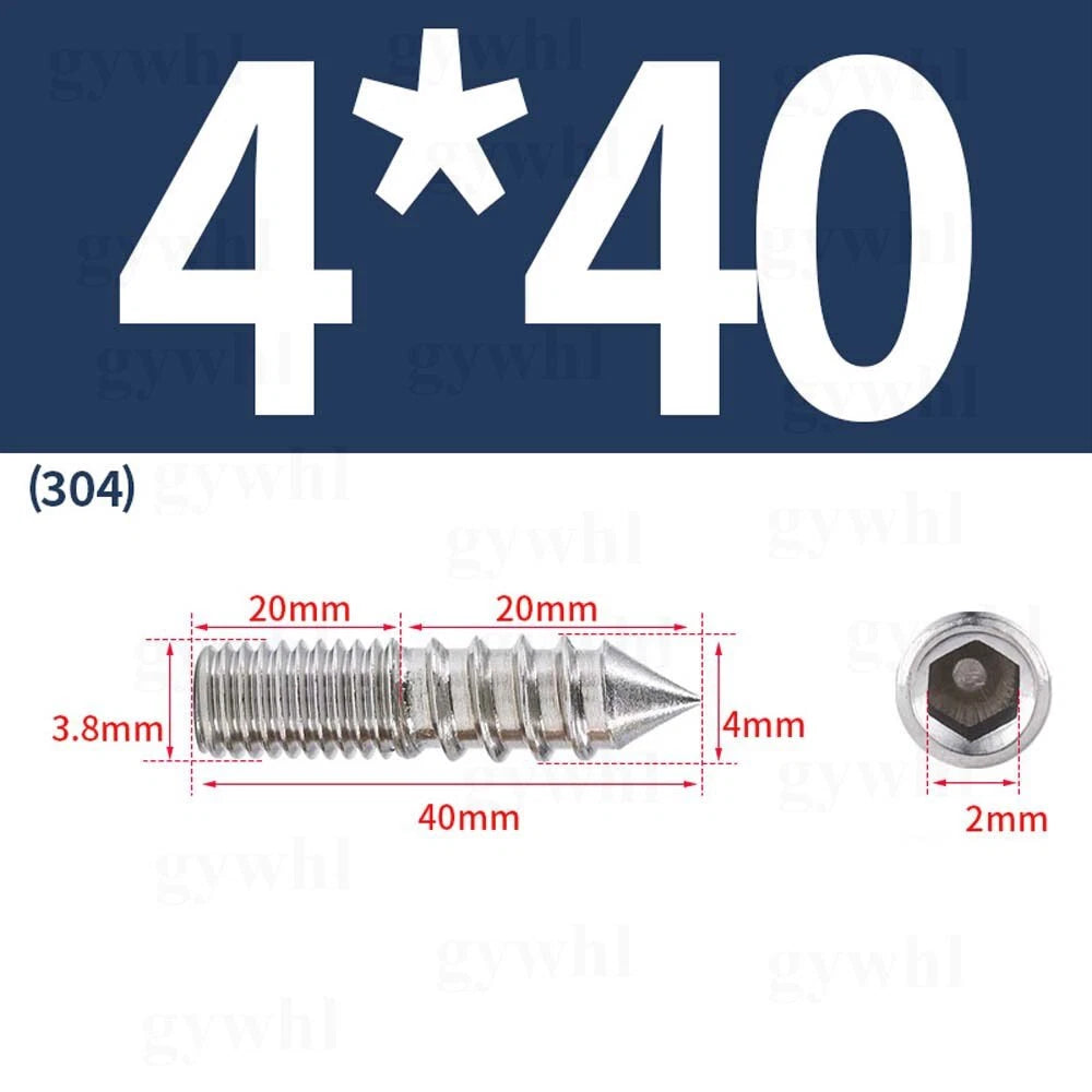 Wood To Metal Dowels Double Ended Threaded Furniture Screws M3 M4 M5 M6 8 10 M12