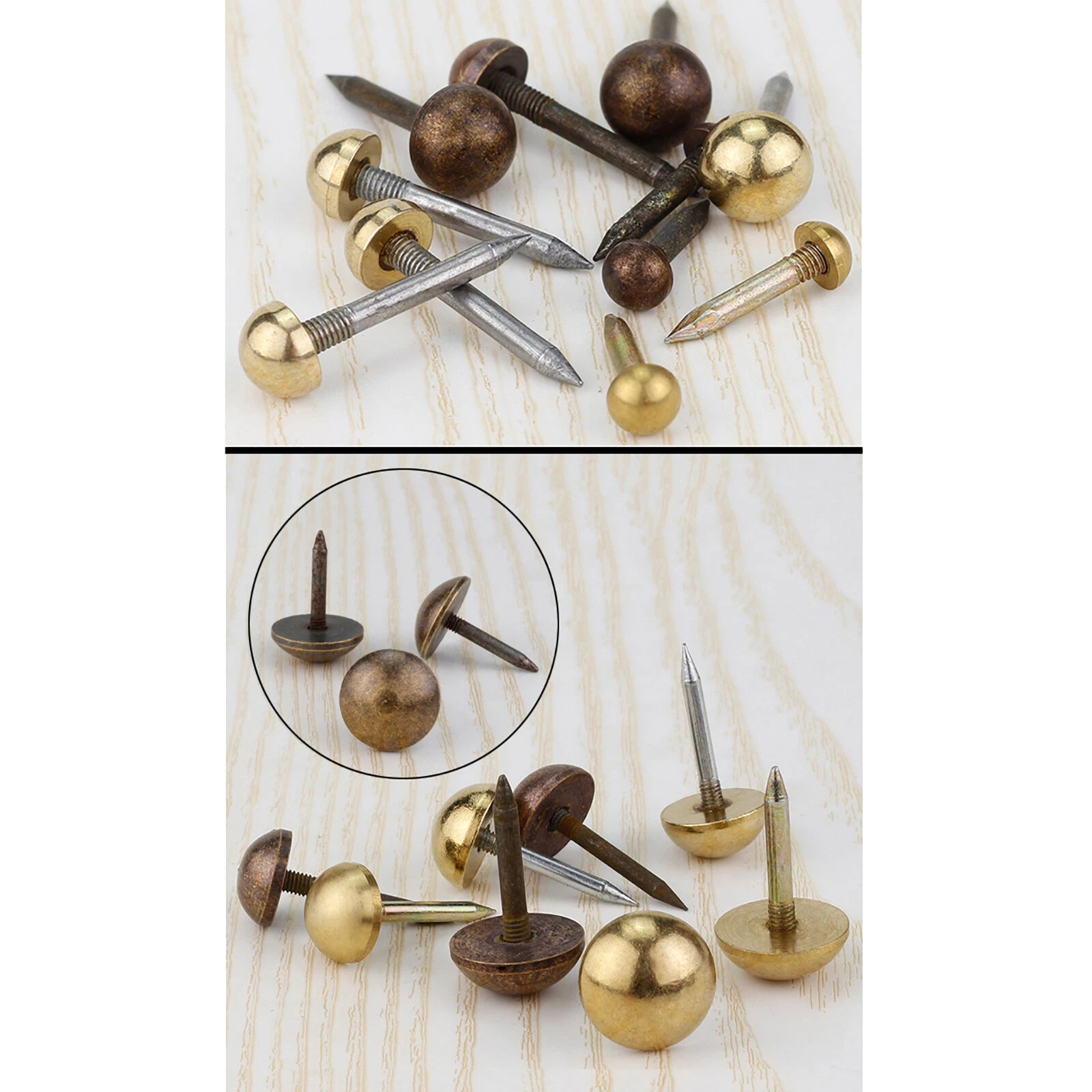 Antique Solid Brass Decorative Upholstery Dome Nails Furniture Chair Sofa Screws