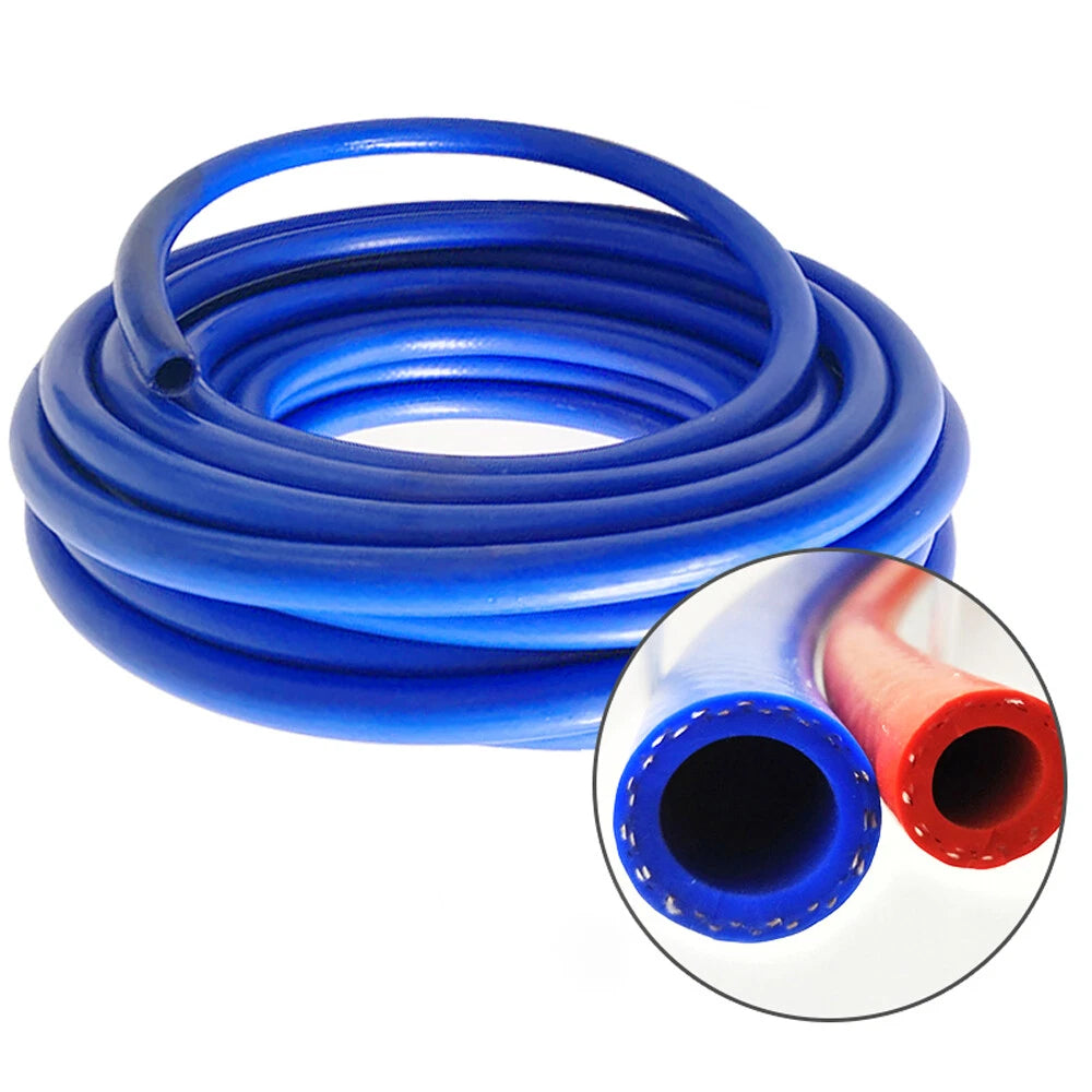Silicone Tubing Reinforced Rubber Hose — 6mm to 32mm ID, Red & Blue, 1M–5M