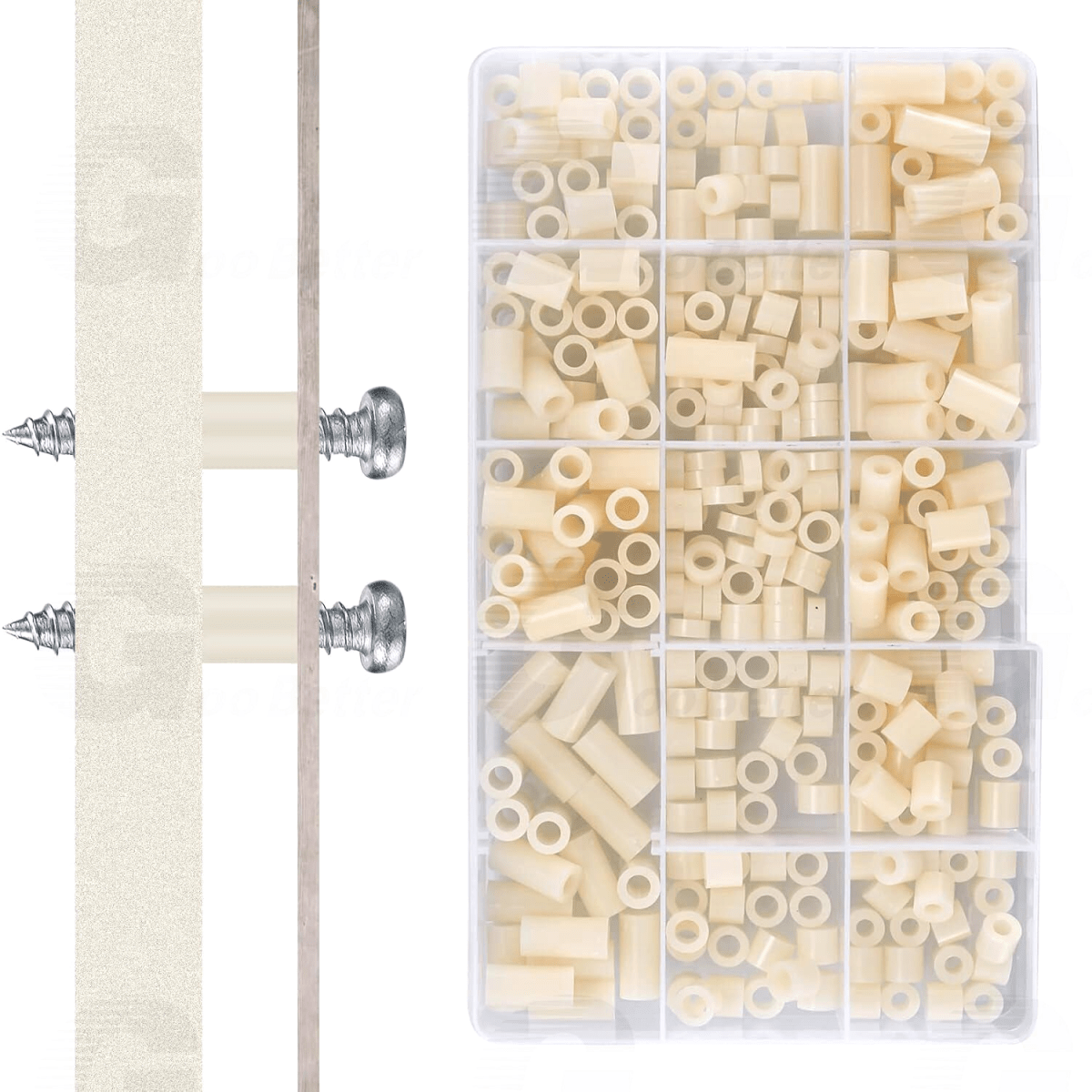 320PCS White ABS Plastic Spacers M3/M4 Round Spacer Sleeves Set - HomeDIYer