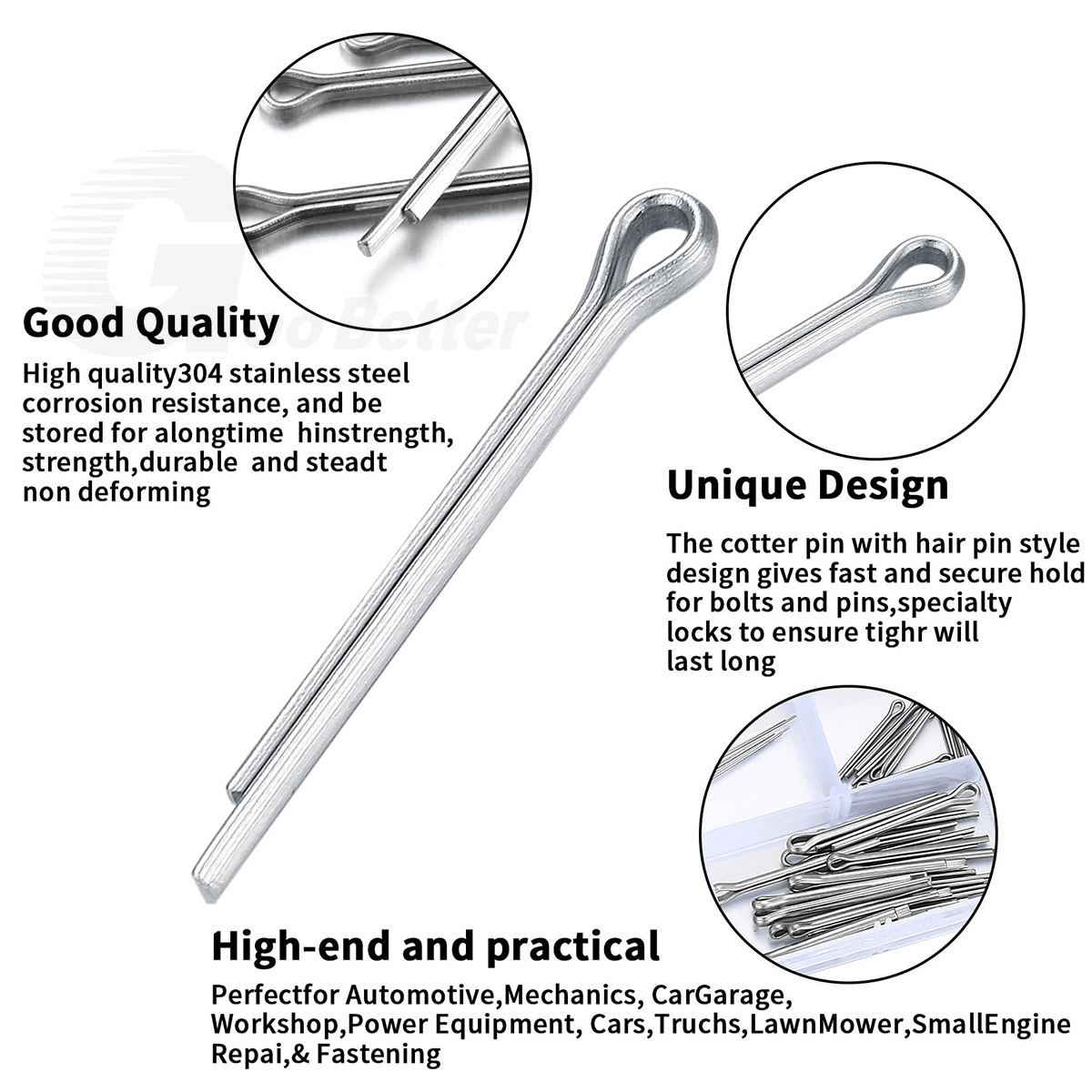 150x Cotter Pins M1 M1.5 - M3 Split Pin Fixings A2 Stainless Steel Assortment Set - HomeDIYer