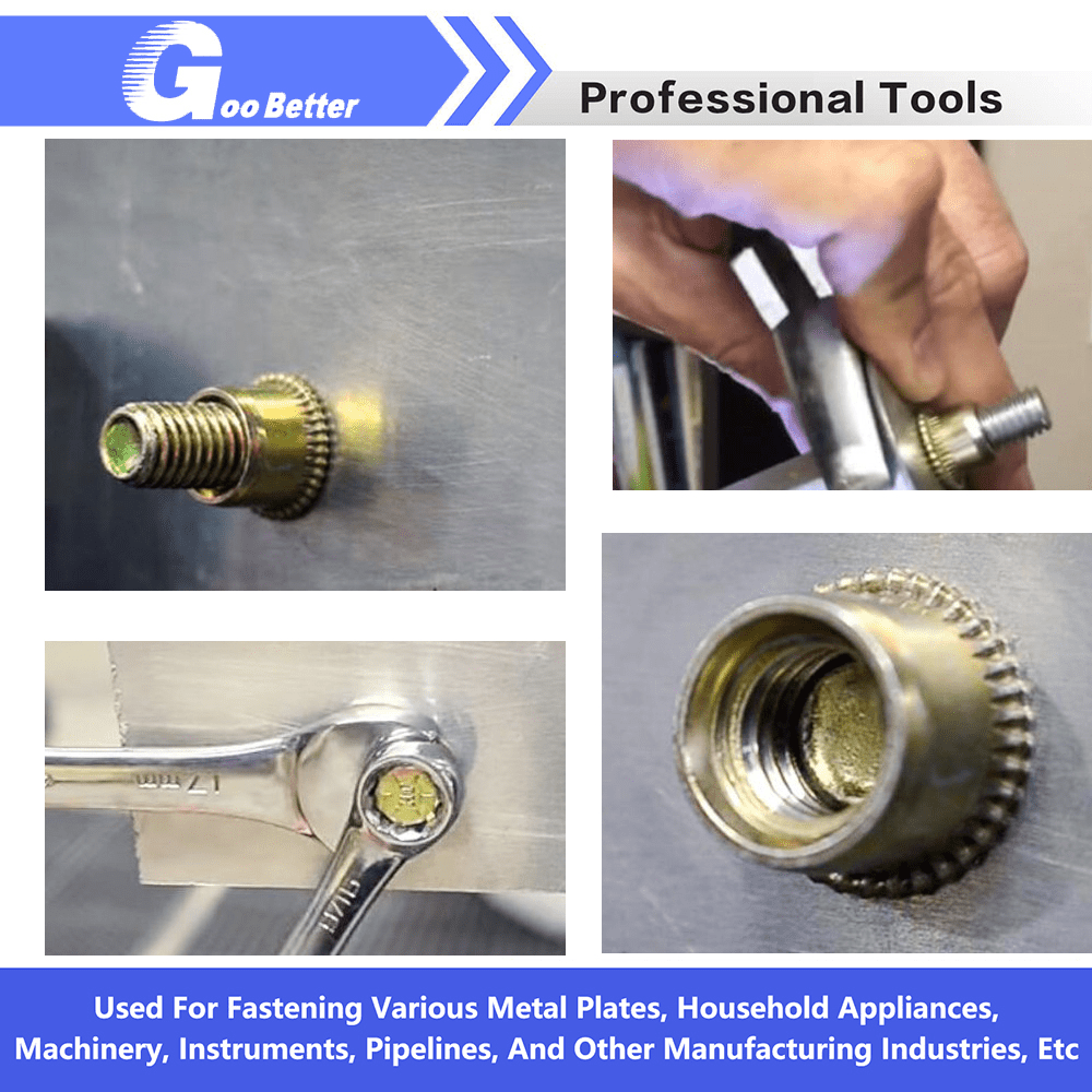 165Pcs Rivet Nut Kit M3 - M8 Carbon Steel Flat Head Rivnut Threaded Insert Nutsert - HomeDIYer