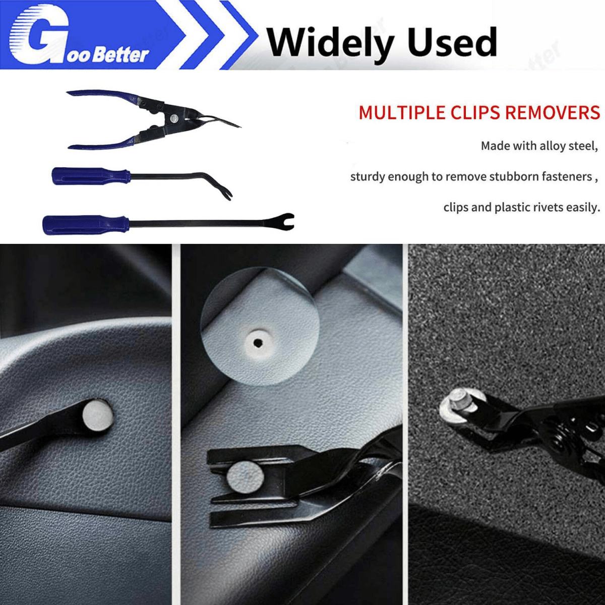 Interior Dash Part Remover Set Plastic Installer Pry Tool Kit Trim Removal Wedge - HomeDIYer