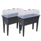 Raised Garden Bed with Greenhouse Lid 2-Pack, 30x14.5x32 in Elevated Planter Box with Removable Legs & Adjustable Vents for Vegetables & Flowers, Deep Gray