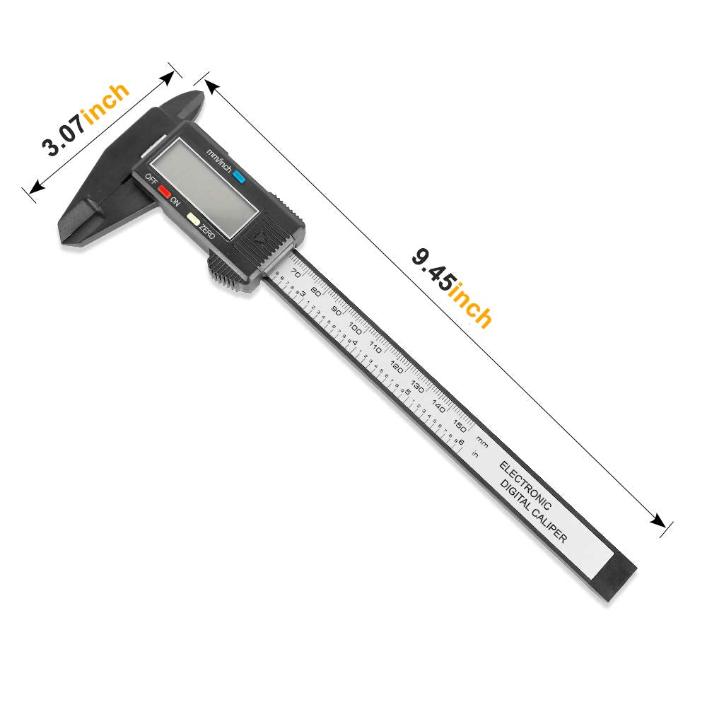 Digital Caliper 0 - 6 inches with Large LCD Screen, Auto - Off Feature, Inch and Millimeter Conversion Measuring Tool - HomeDIYer