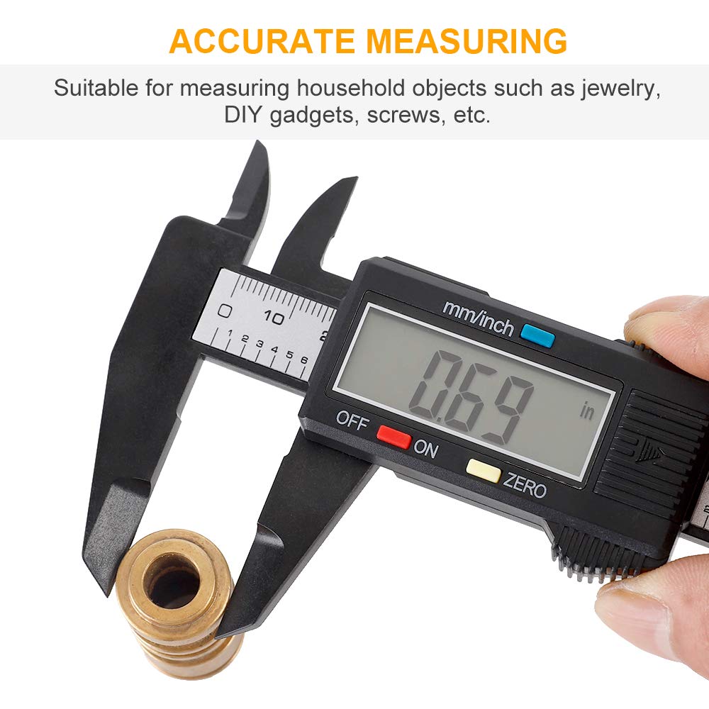 Digital Caliper 0 - 6 inches with Large LCD Screen, Auto - Off Feature, Inch and Millimeter Conversion Measuring Tool - HomeDIYer