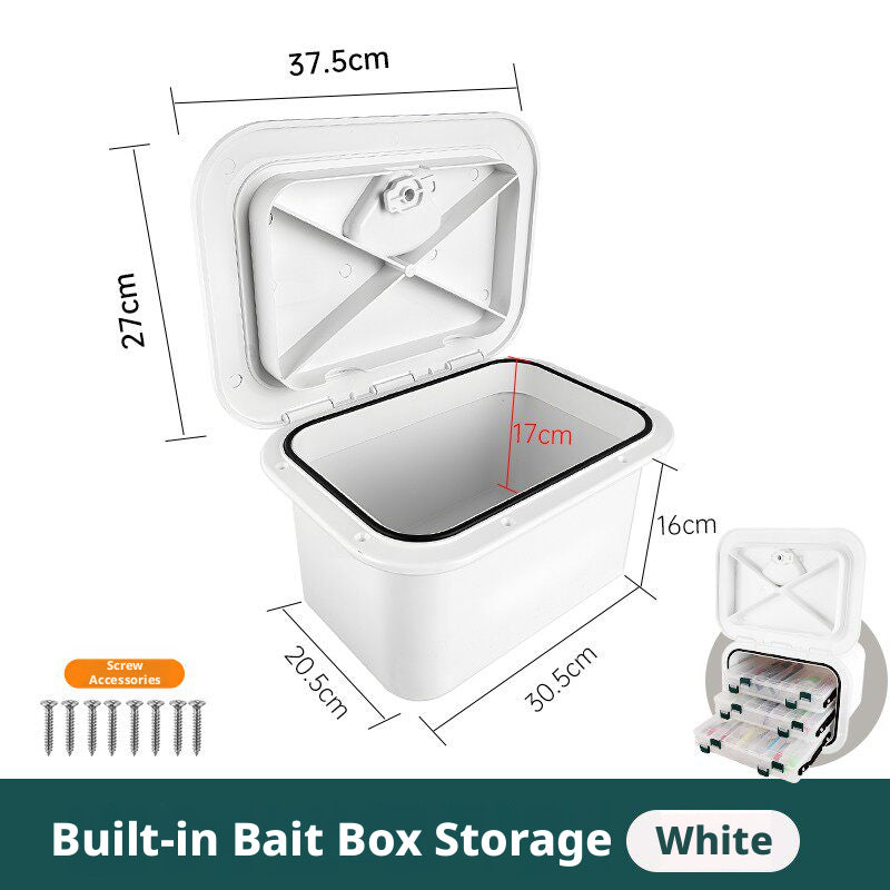 Flush-Mount ABS Deck Storage Box – Tackle Organizer with 270° Rotating Latch for Boats & Kayaks