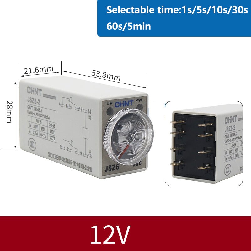 Relay DC 12V/24V, AC 220V Timer relay 1,5,10,30,60 second 5 minute JSZ6 - 2/ - 4 - HomeDIYer