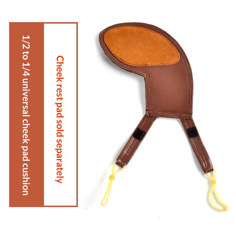 Deinmei Sheepskin Violin Shoulder Pad & Chin Rest Cushion – Breathable, Pressure‑Relieving (4/4 to 1/16, Brown/Black)