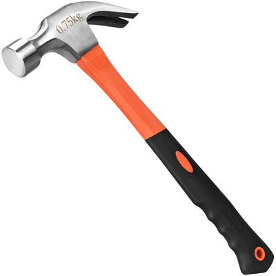 8/16/24oz Straight Rip Claw Hammer with Fiberglass Handle & Smooth Face