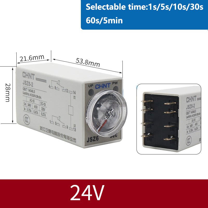 Relay DC 12V/24V, AC 220V Timer relay 1,5,10,30,60 second 5 minute JSZ6 - 2/ - 4 - HomeDIYer