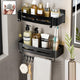 Shower Shelf-1 Tier Rustproof Bonded Shower Caddy -Wall-Mounted Shower Holder-4 Hooks,Towel Bars-Shower Accessories Bathroom Organiser-No Drilling Required for Installation