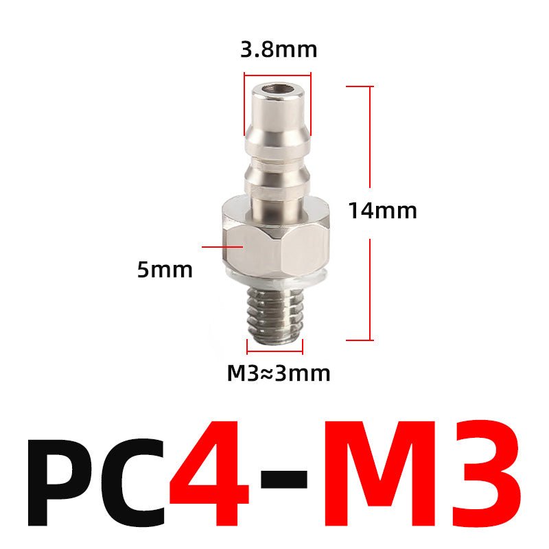Mini Small Pneumatic Push in Fitting Male Thread Air Line Hose Barb Connector - HomeDIYer
