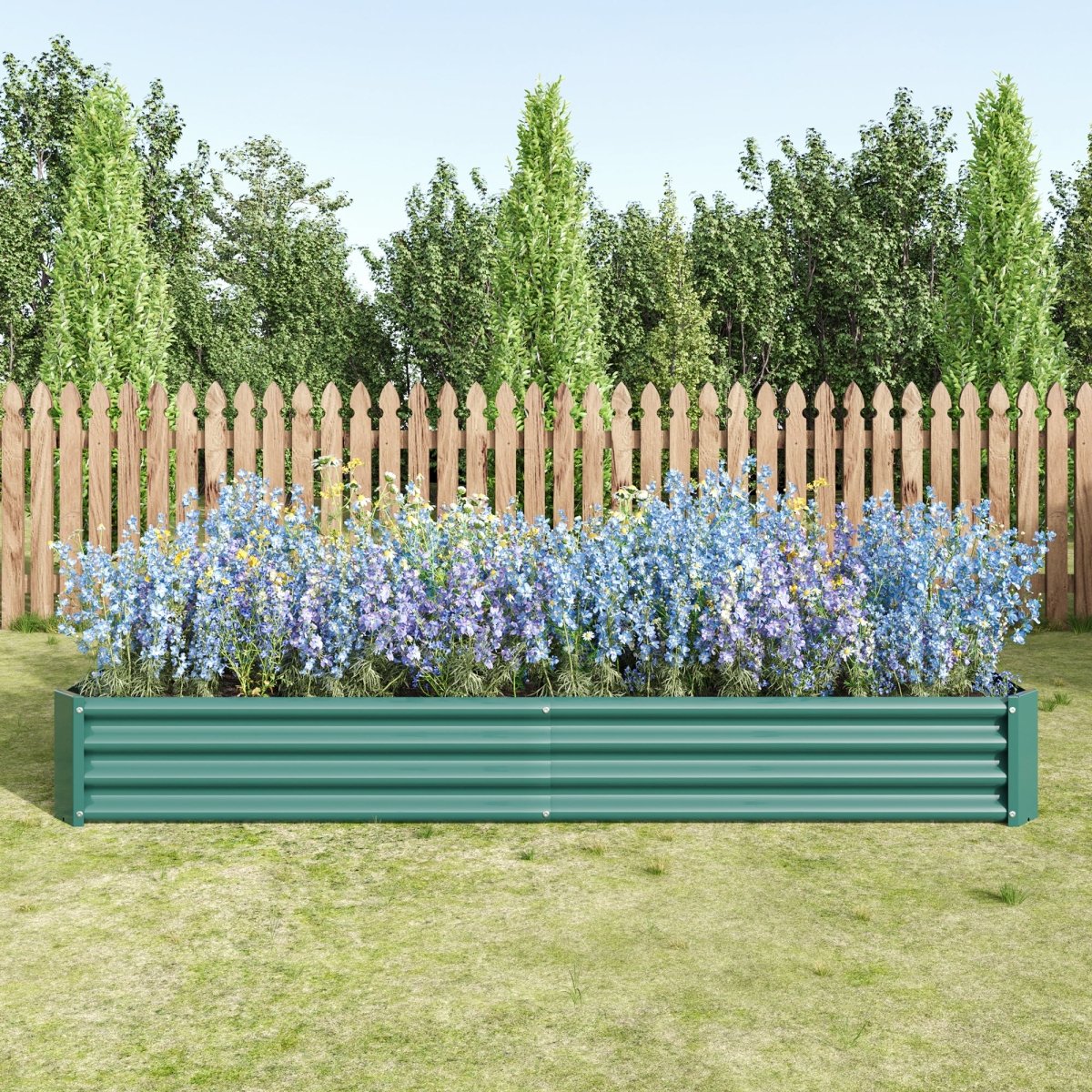 Raised Garden Bed Kit - Metal Raised Bed Garden Flower Planters, Vegetables Herb Black Green Silver - HomeDIYer